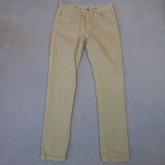 Save Khaki United Pants Womens 28 Tan Denim Chino Jeans Straight Leg Mid Rise - Picture 1 of 11